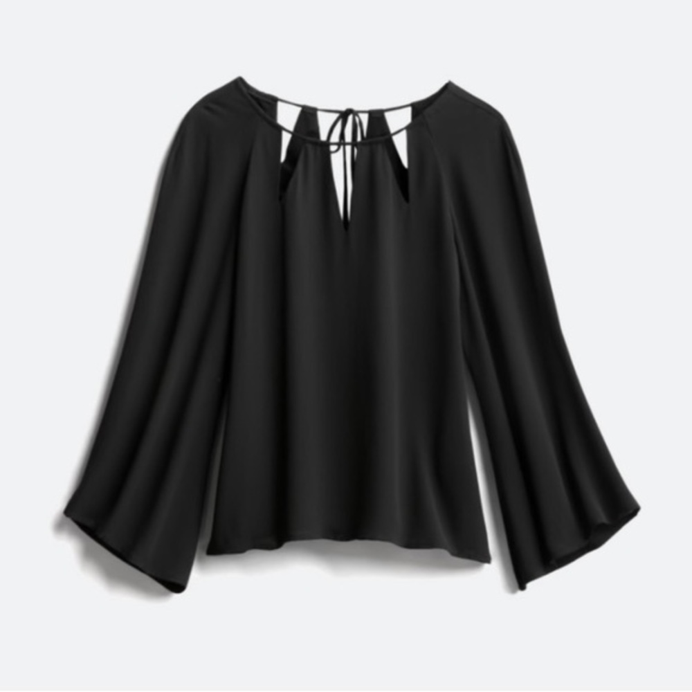 Gold ray, SAIMA keyhole blouse, nwt, large